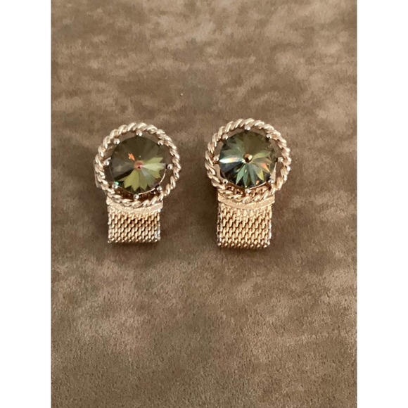 Vintage 60s Rivoli Watermelon Watchband Wrap Around Cufflinks - Picture 1 of 1